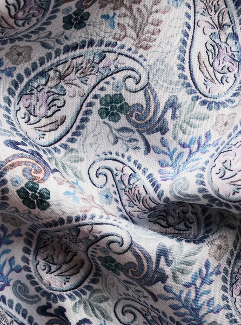 Eton Blue Paisley Motif Cotton & TENCEL™ Lyocell Shirt