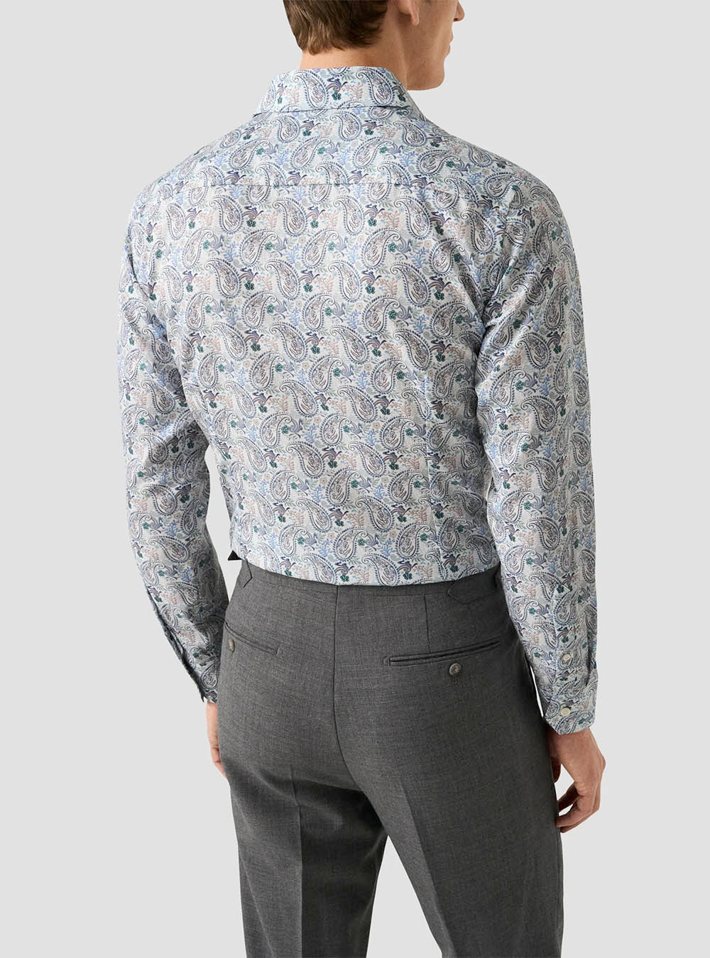 Eton Blue Paisley Motif Cotton & TENCEL™ Lyocell Shirt