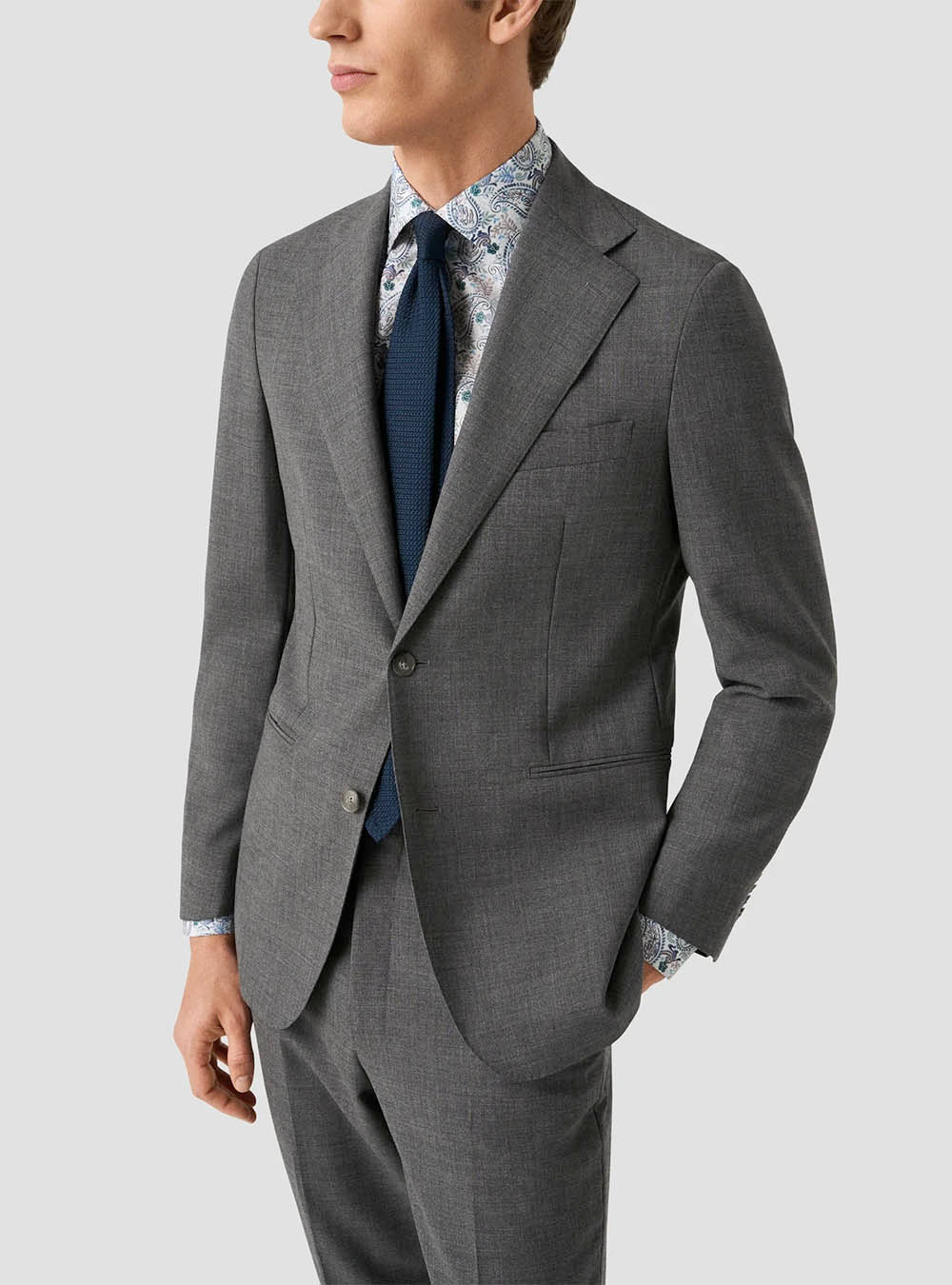 Eton Blue Paisley Motif Cotton & TENCEL™ Lyocell Shirt