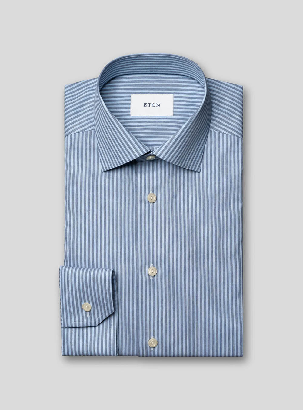 Eton Blue Stripe Fine Twill Shirt