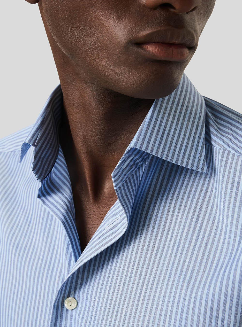 Eton Blue Stripe Fine Twill Shirt