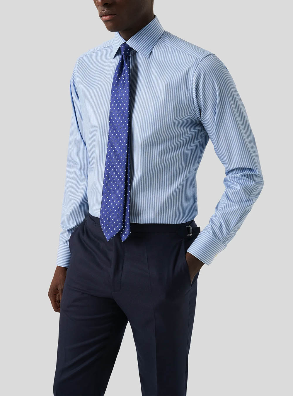 Eton Blue Stripe Fine Twill Shirt