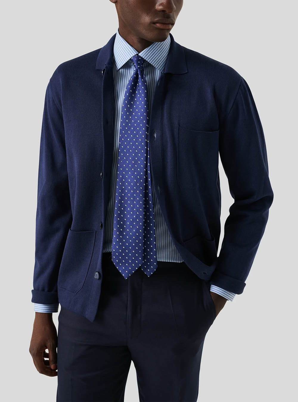 Eton Blue Stripe Fine Twill Shirt