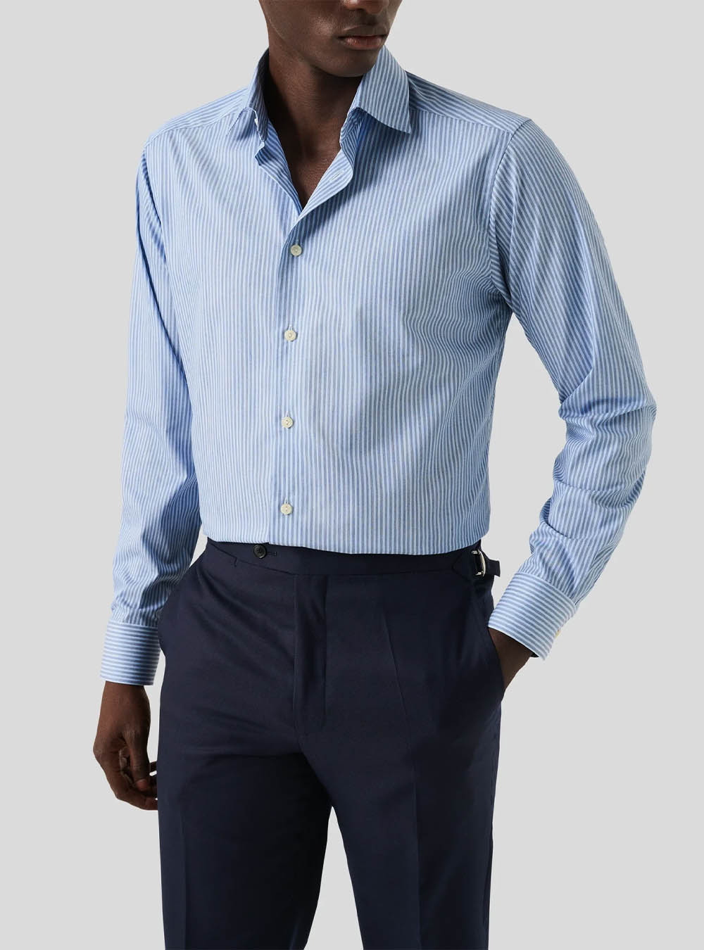 Eton Blue Stripe Fine Twill Shirt
