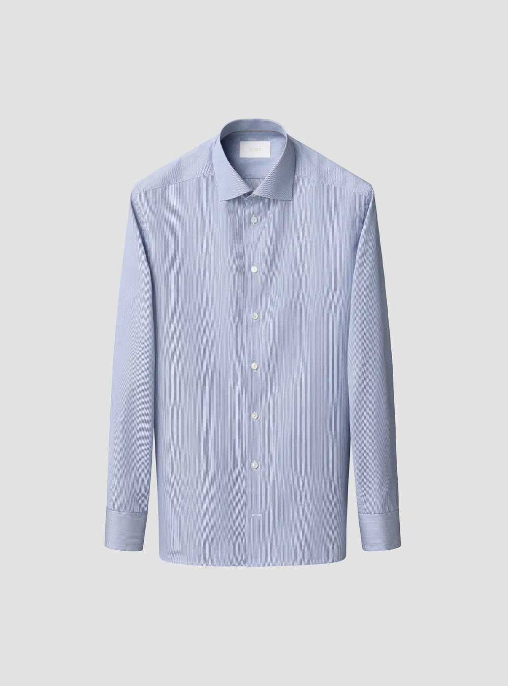 Eton Blue Striped Supima 120 Poplin Shirt