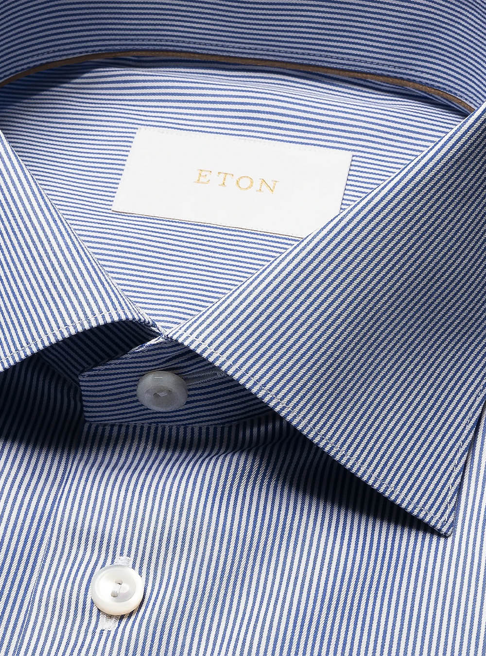Eton Blue Striped Supima 120 Poplin Shirt