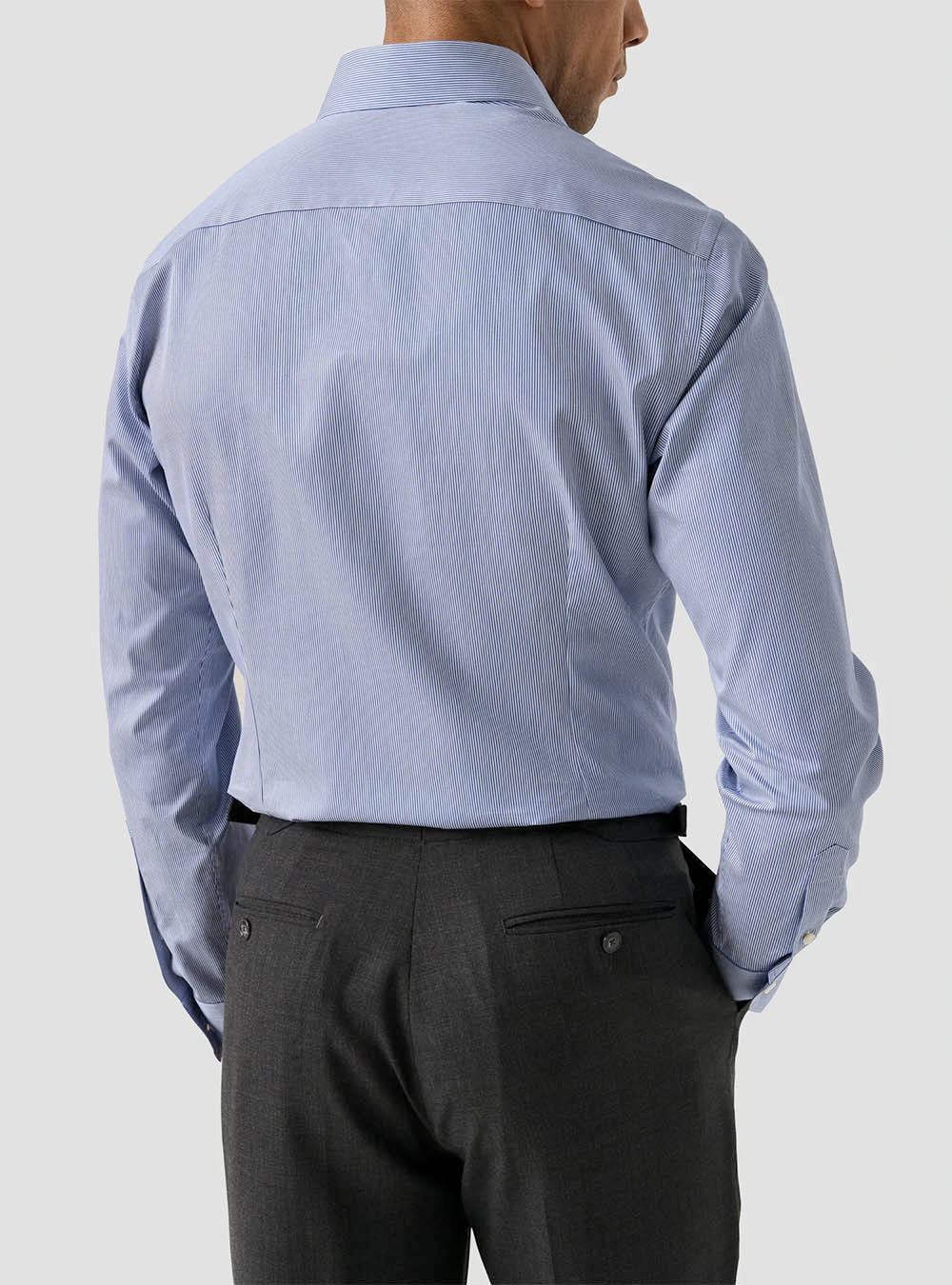 Eton Blue Striped Supima 120 Poplin Shirt