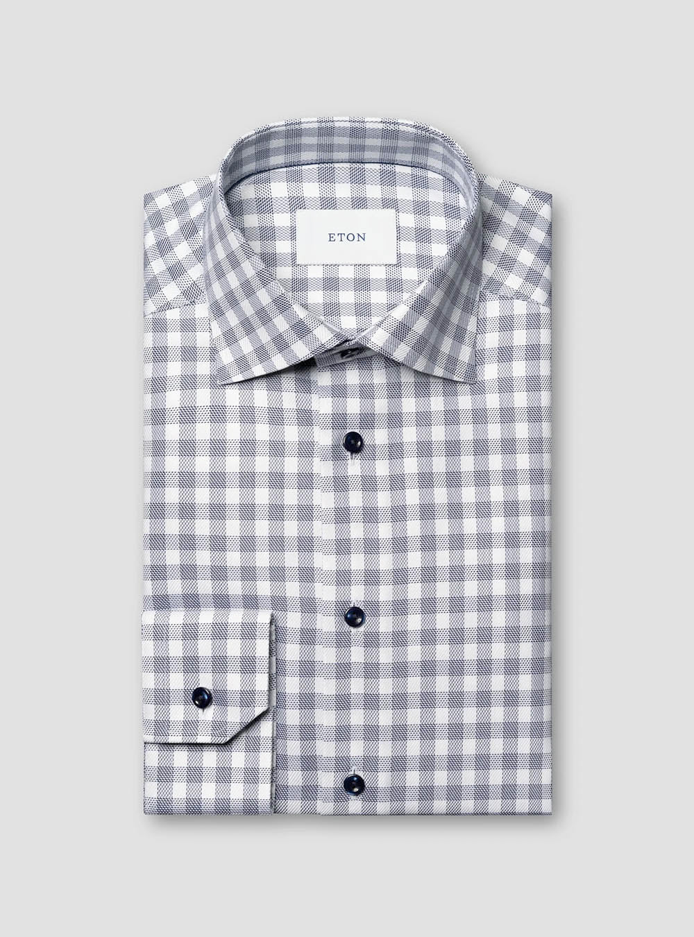 Eton Dark Blue Check Signature Twill Shirt