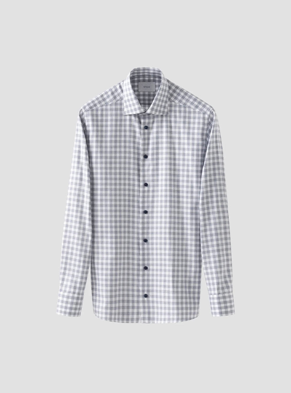 Eton Dark Blue Check Signature Twill Shirt