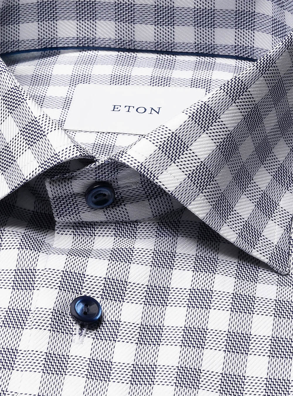 Eton Dark Blue Check Signature Twill Shirt