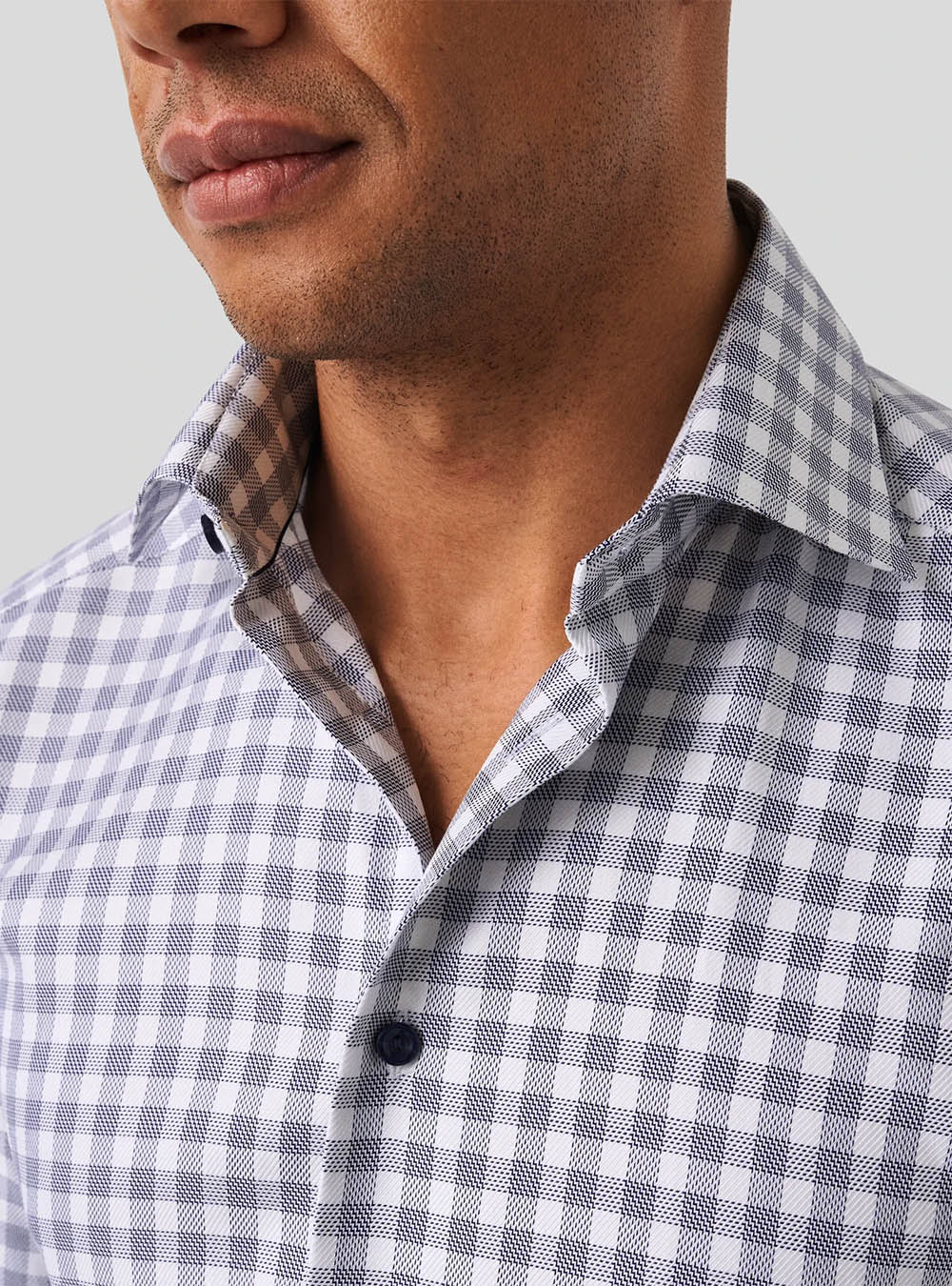 Eton Dark Blue Check Signature Twill Shirt