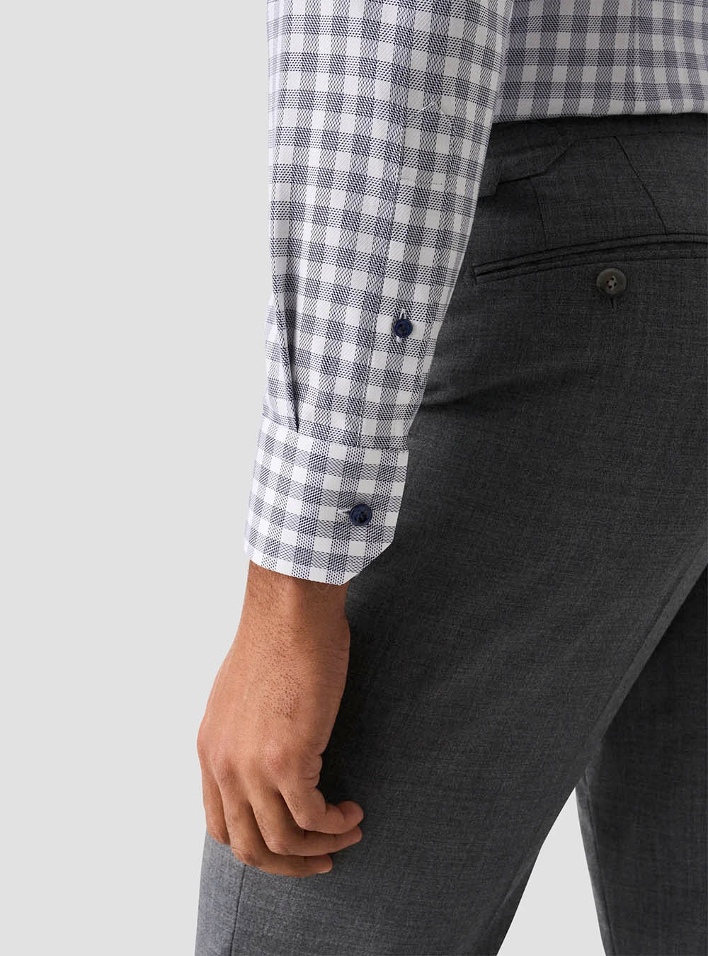 Eton Dark Blue Check Signature Twill Shirt