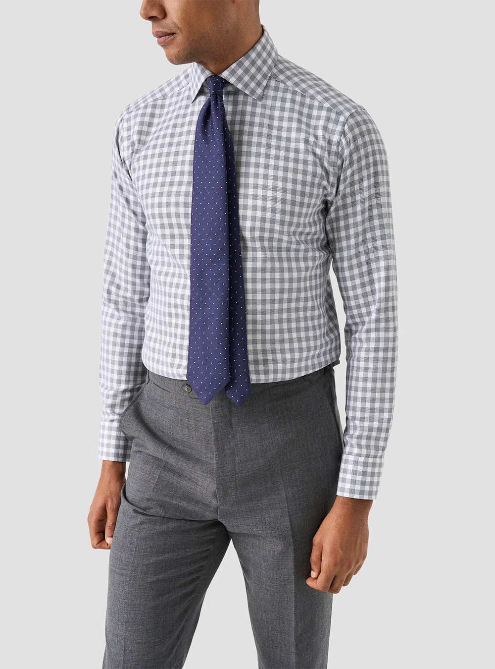 Eton Dark Blue Check Signature Twill Shirt