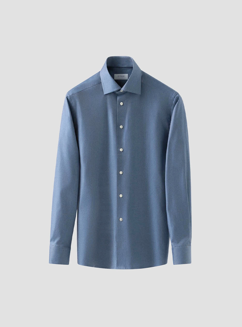 Eton Dark Blue Mélange Solid Cotton TENCEL™ Lyocell Shirt