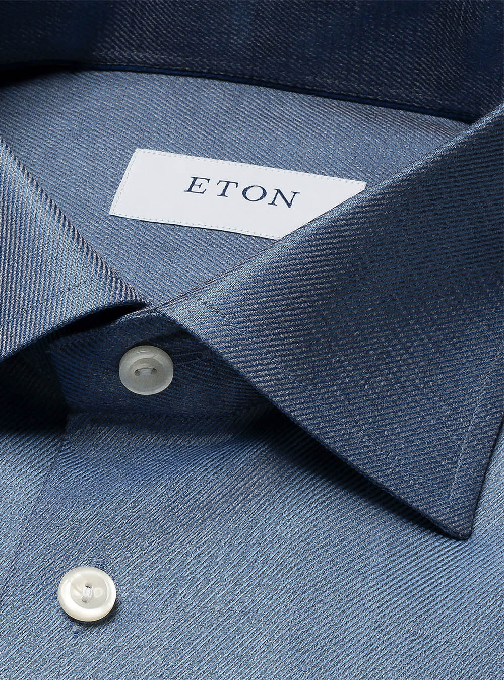 Eton Dark Blue Mélange Solid Cotton TENCEL™ Lyocell Shirt