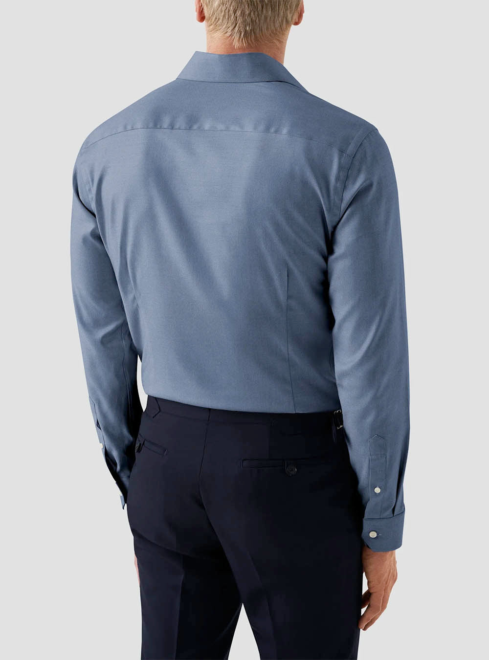 Eton Dark Blue Mélange Solid Cotton TENCEL™ Lyocell Shirt