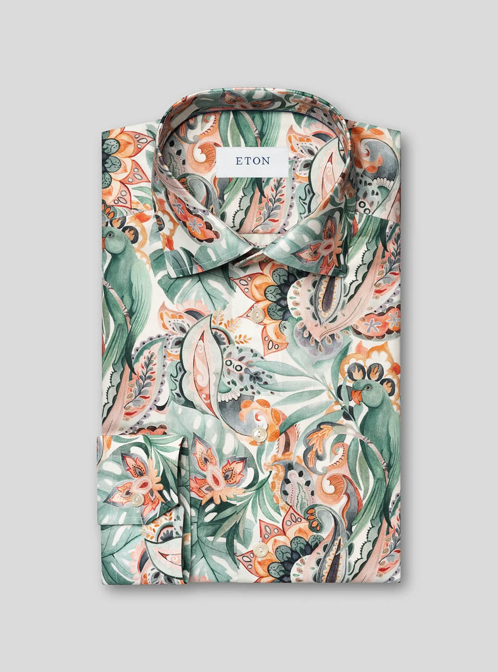 Eton Green Motif Signature Twill Shirt