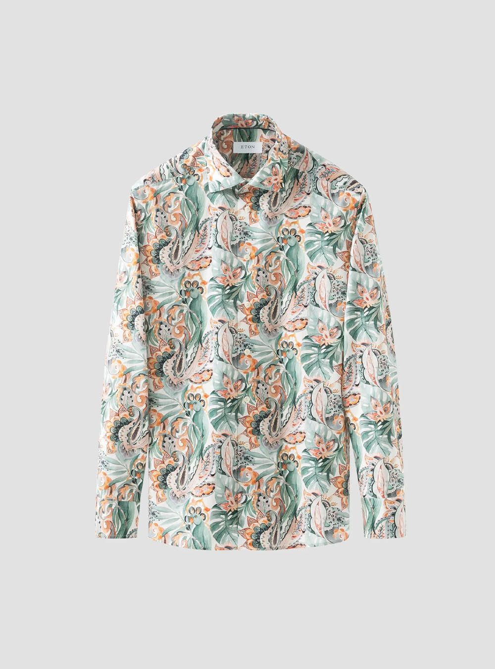 Eton Green Motif Signature Twill Shirt