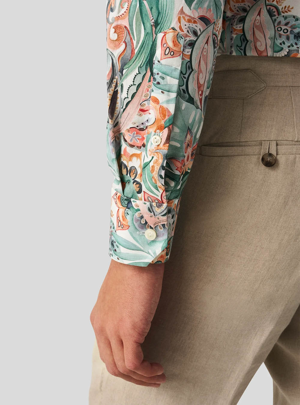 Eton Green Motif Signature Twill Shirt