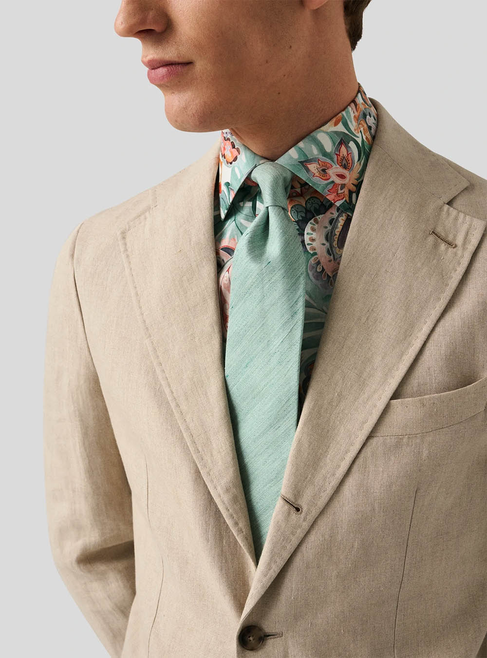 Eton Green Motif Signature Twill Shirt