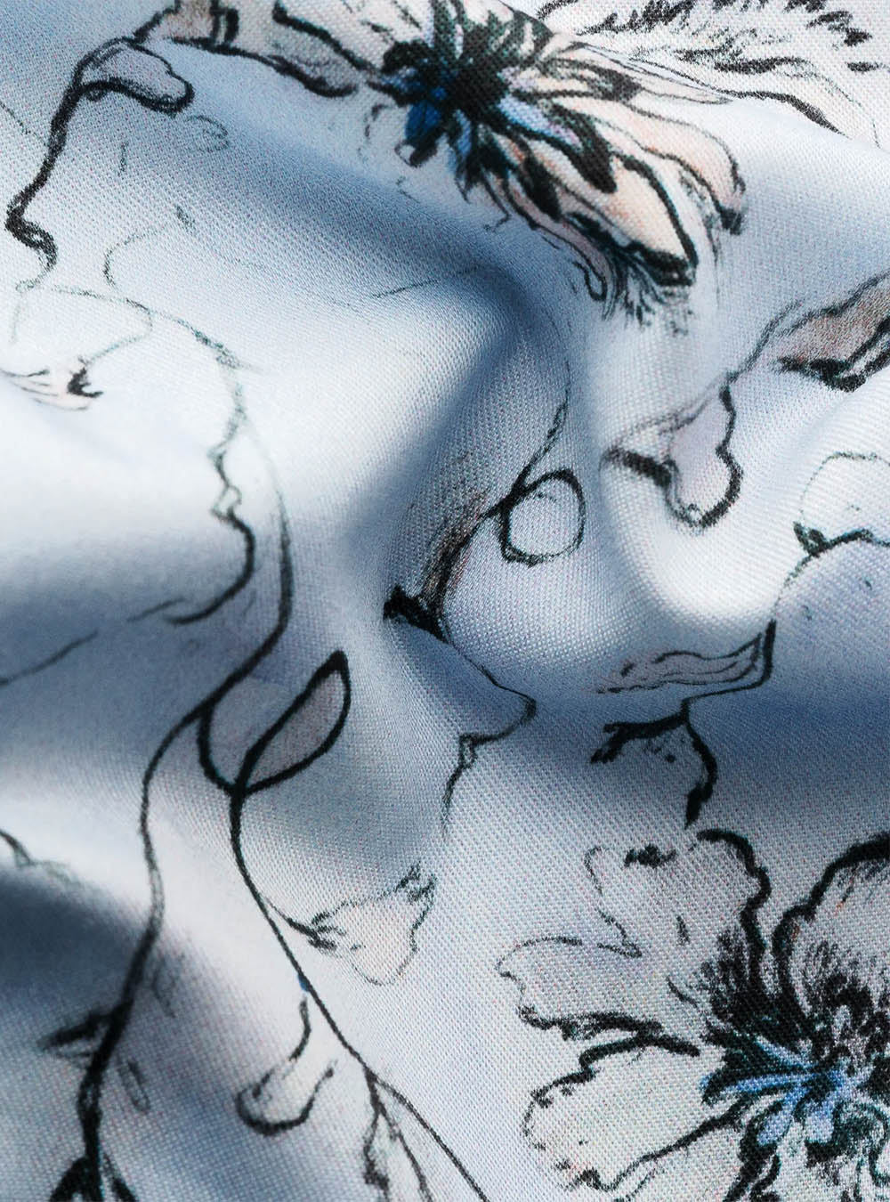 Eton Light Blue Floral Signature Twill Shirt