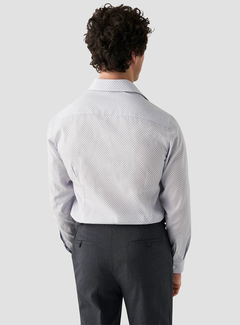 Eton Light Blue Micro Floral Print Signature Poplin Shirt