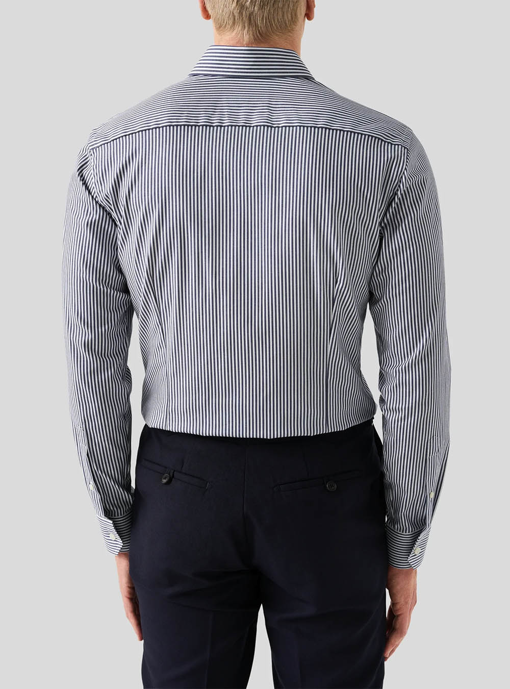 Eton Navy Blue Striped Cotton TENCEL™ Lyocell Shirt