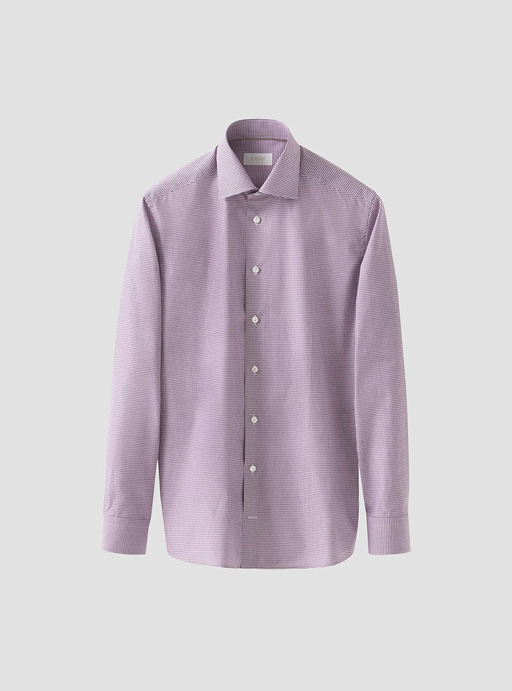Eton Pink 3D Check Elevated Twill Shirt