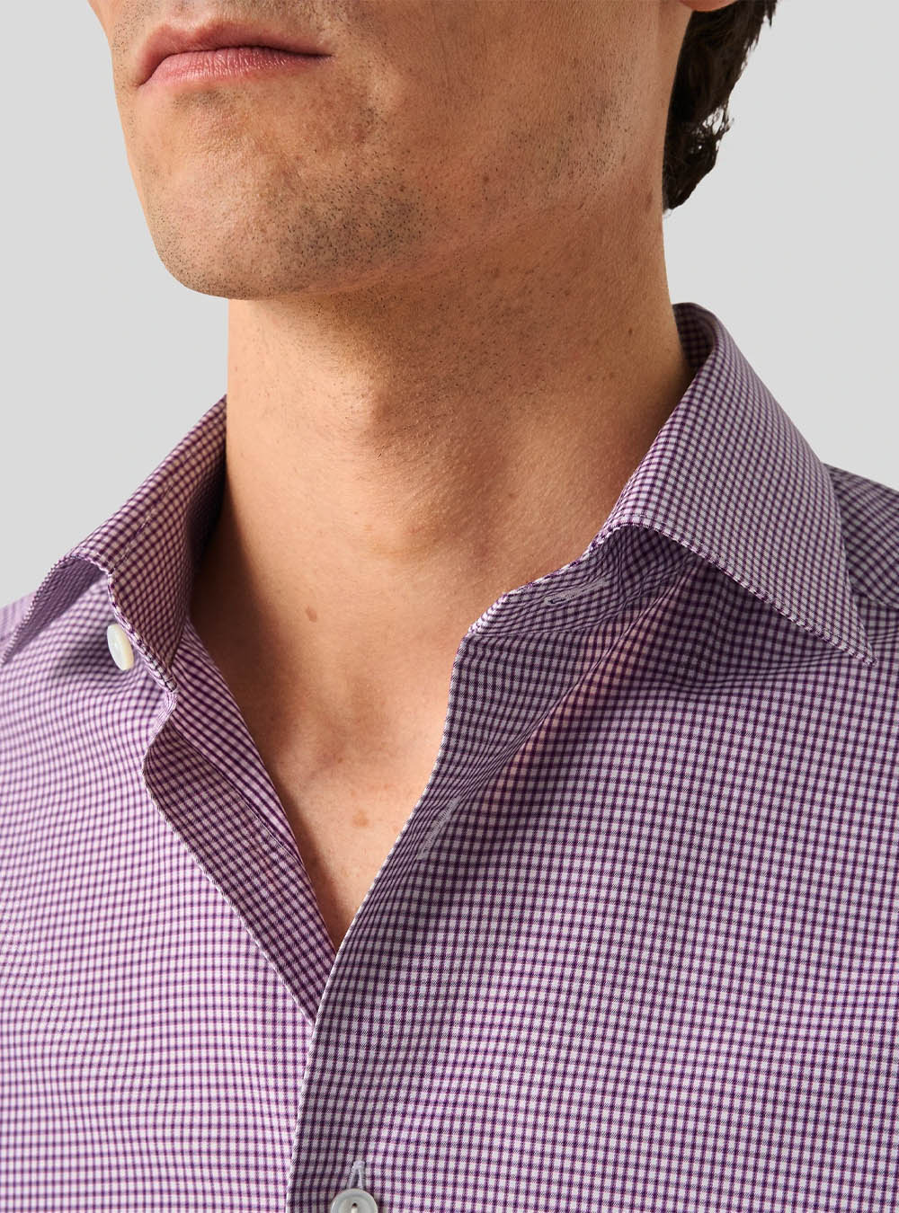 Eton Pink 3D Check Elevated Twill Shirt