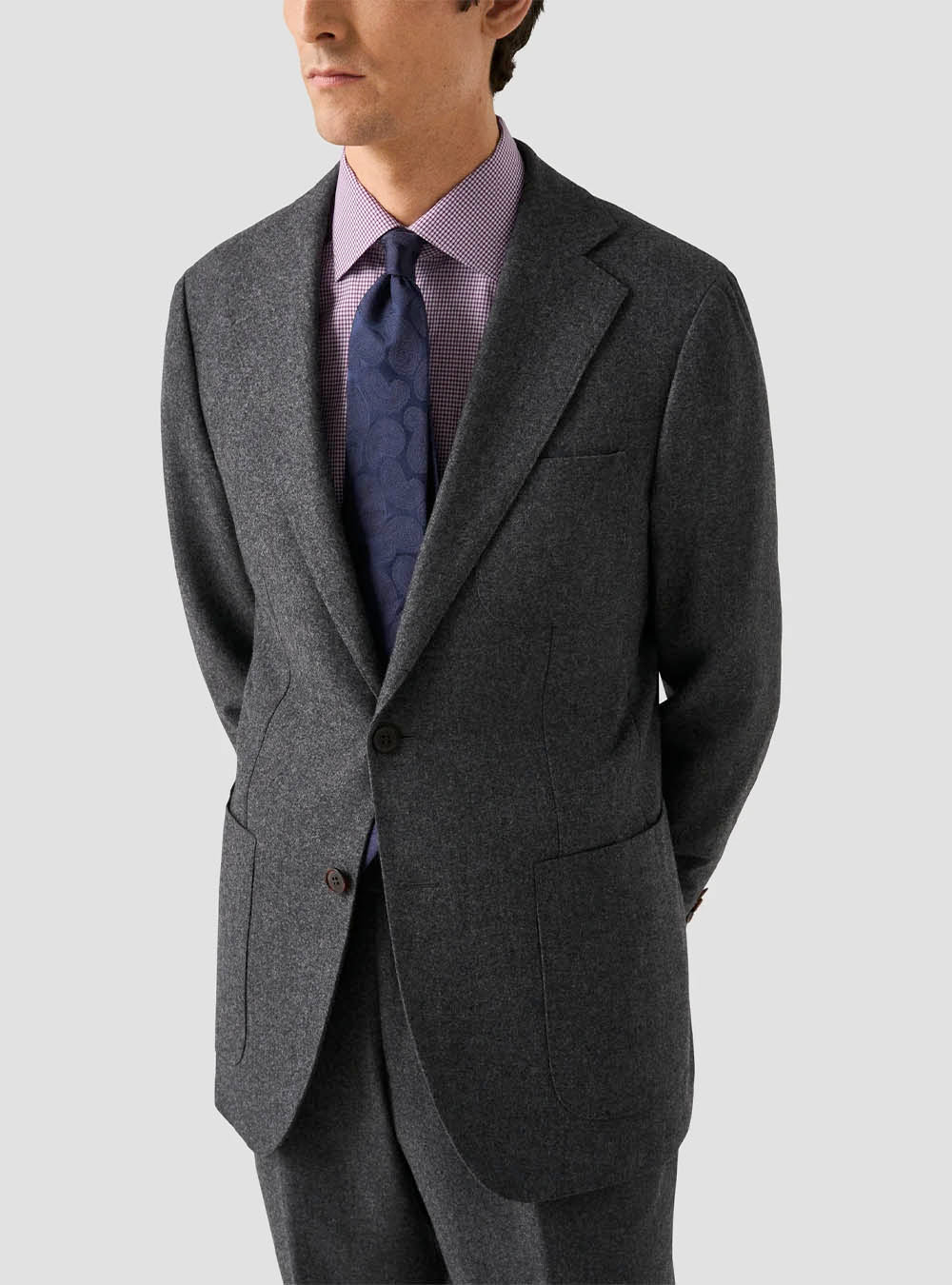 Eton Pink 3D Check Elevated Twill Shirt