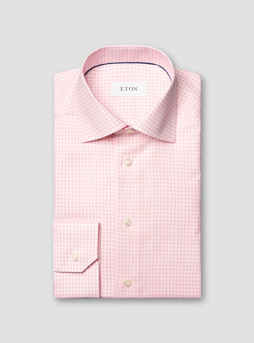 Eton Pink Check Signature Twill Shirt
