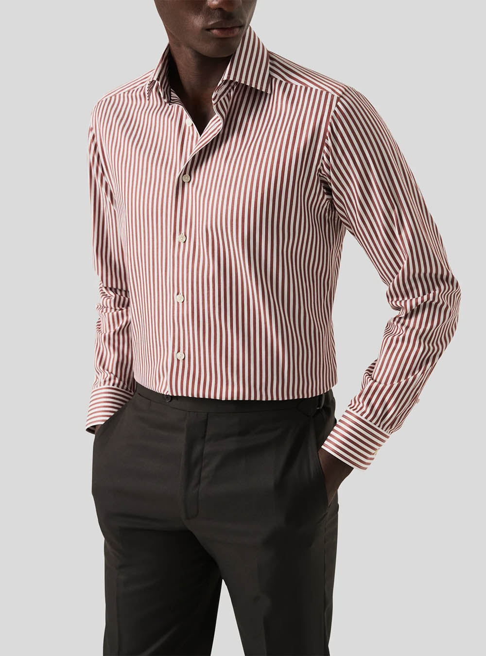 Eton Red Bengal Striped Signature Twill Shirt