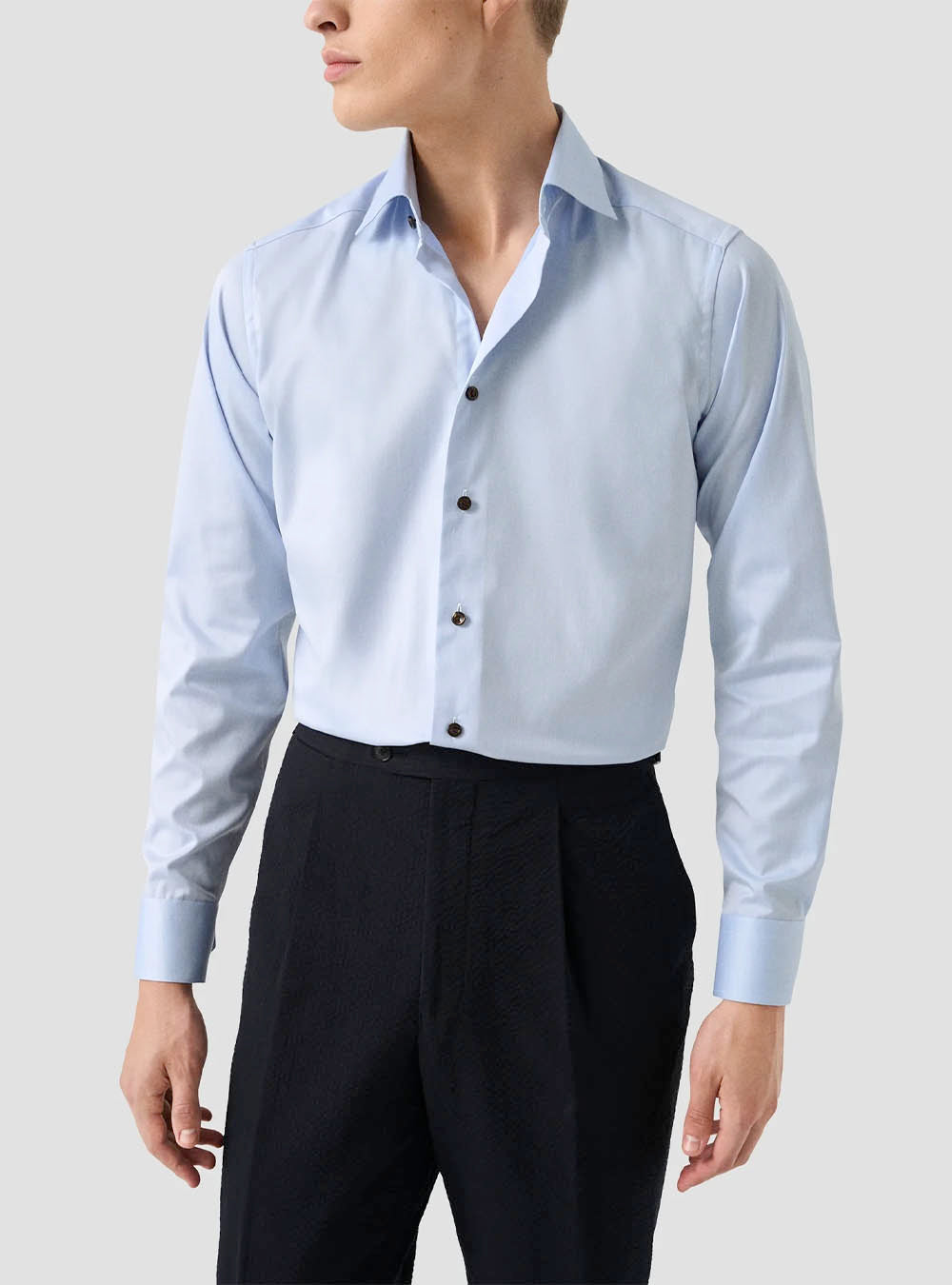 Eton Solid Blue Signature Twill Shirt