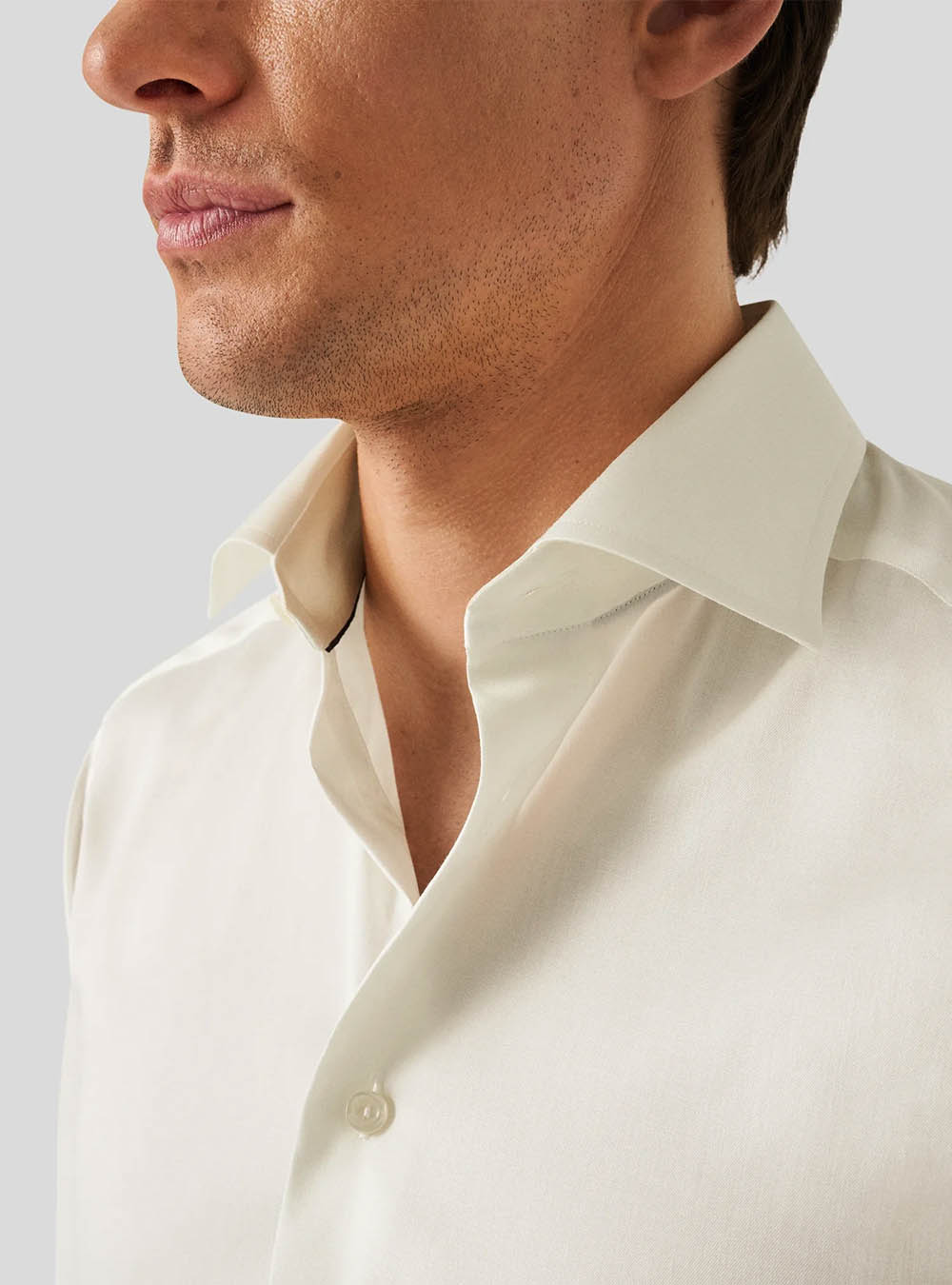 Eton Solid Off-White Signature Twill Shirt