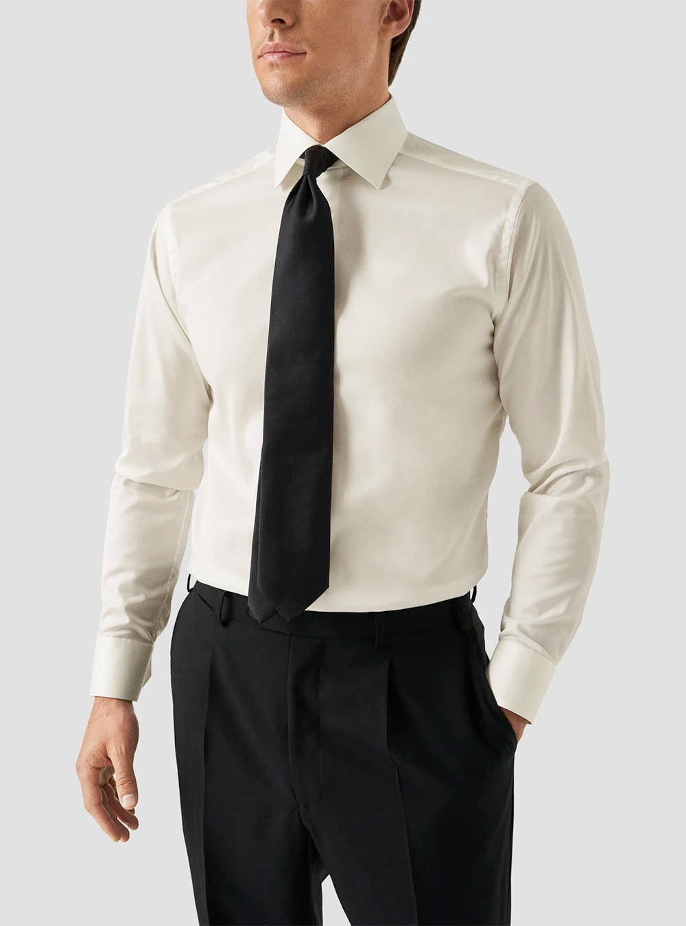 Eton Solid Off-White Signature Twill Shirt