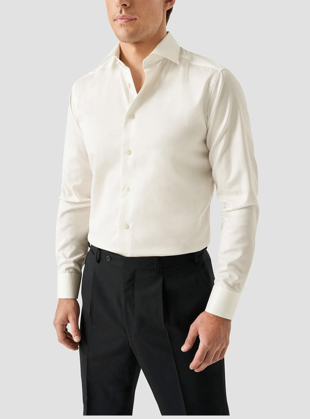 Eton Solid Off-White Signature Twill Shirt