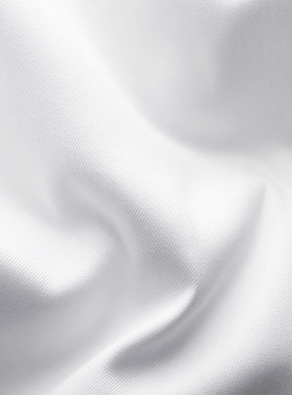 Eton Solid Signature Twill Shirt - White with Grey Buttons