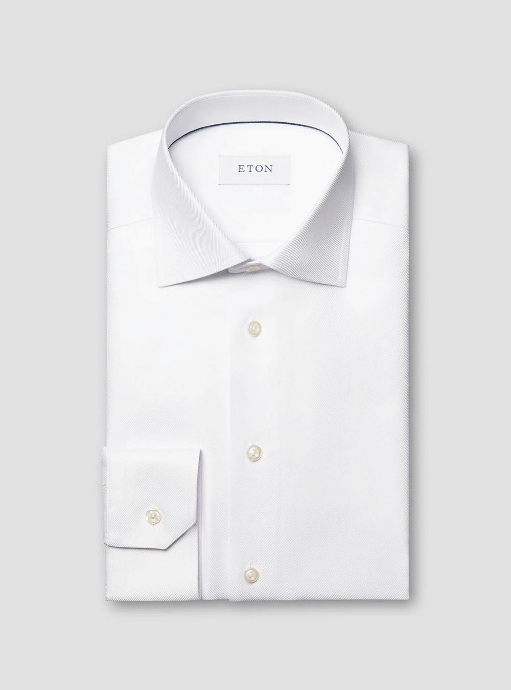 Eton White Textured Twill Shirt