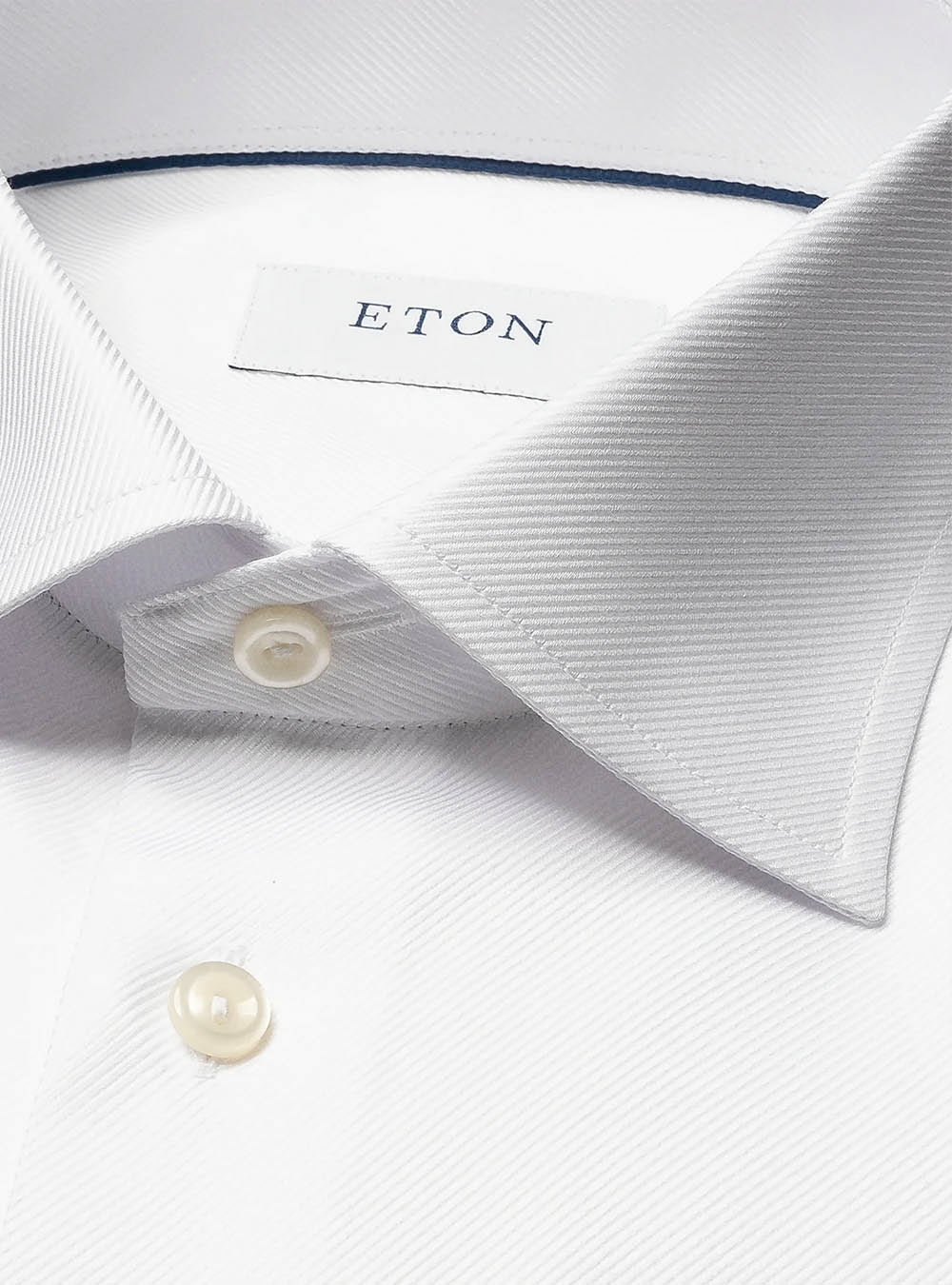 Eton White Textured Twill Shirt