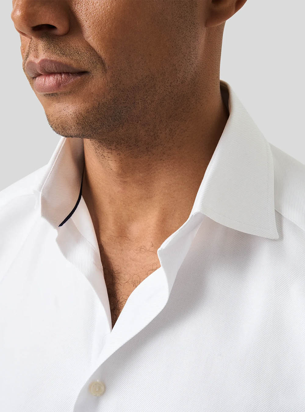 Eton White Textured Twill Shirt