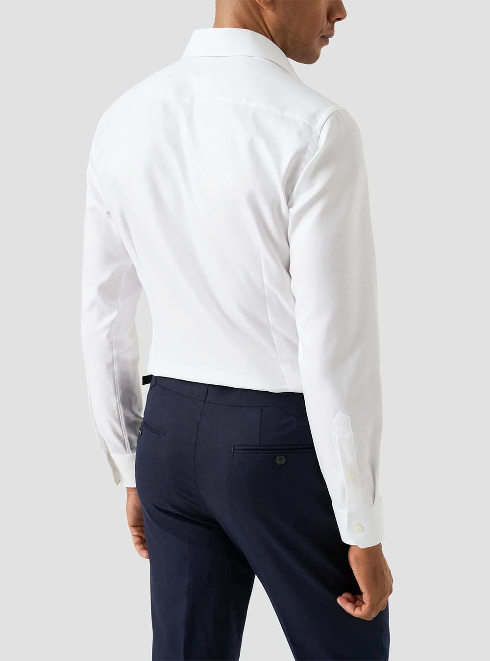 Eton White Textured Twill Shirt