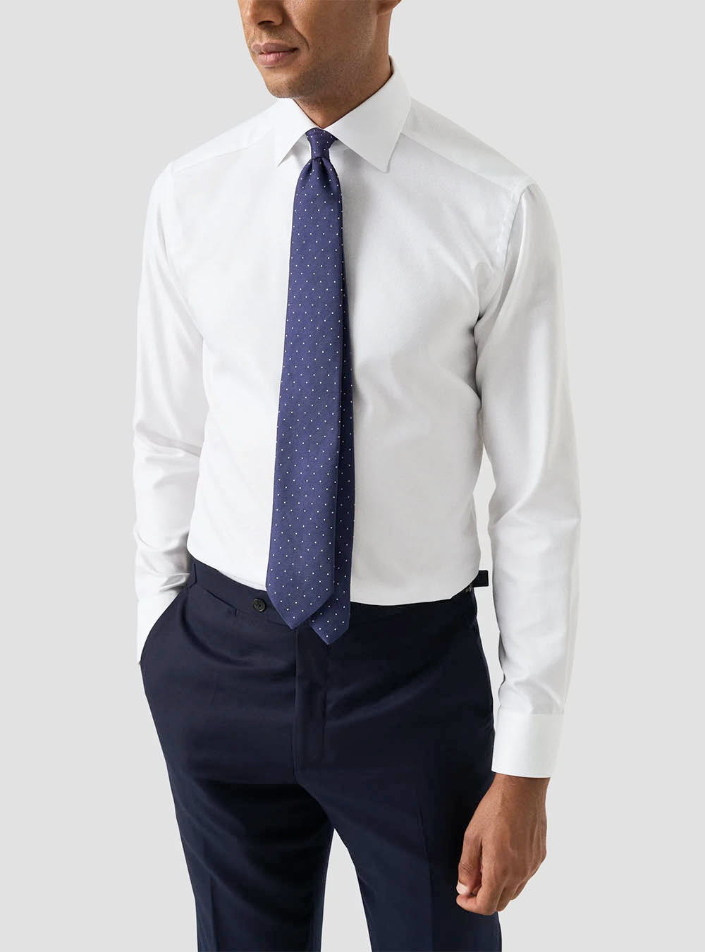 Eton White Textured Twill Shirt