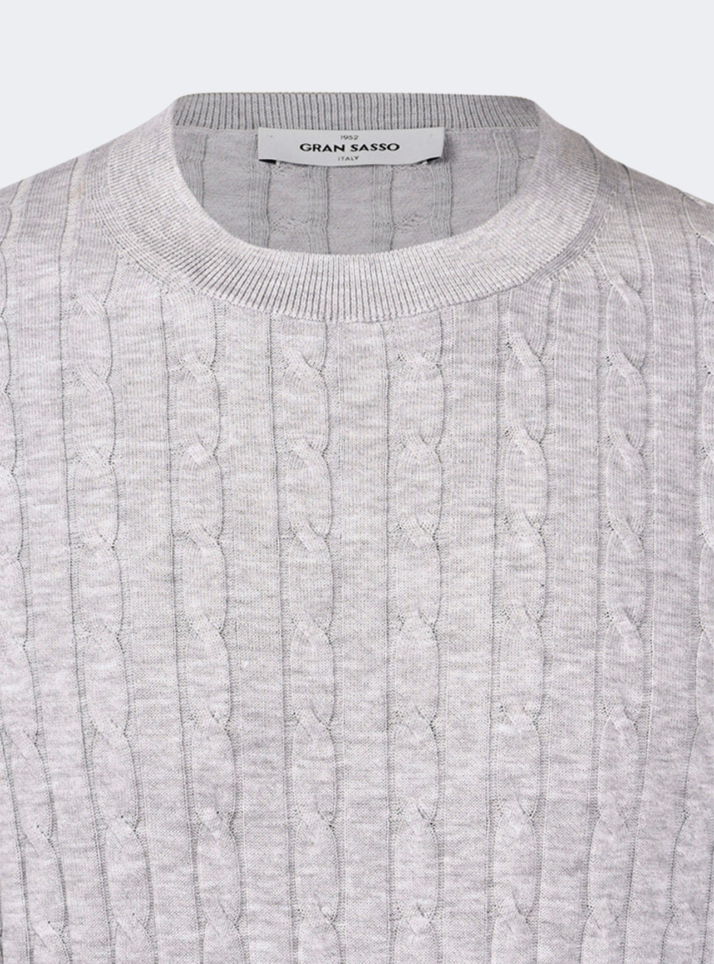 Gran Sasso Cabled & Ribbed Knit T-Shirt - Grey/Hazel/White