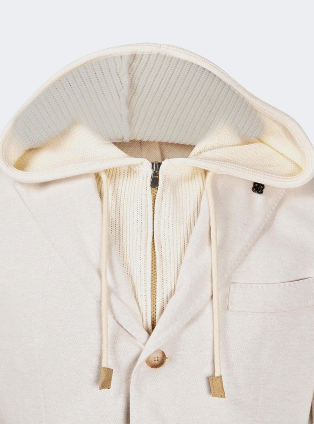 Gran Sasso Hooded Jacket - Off White/Beige
