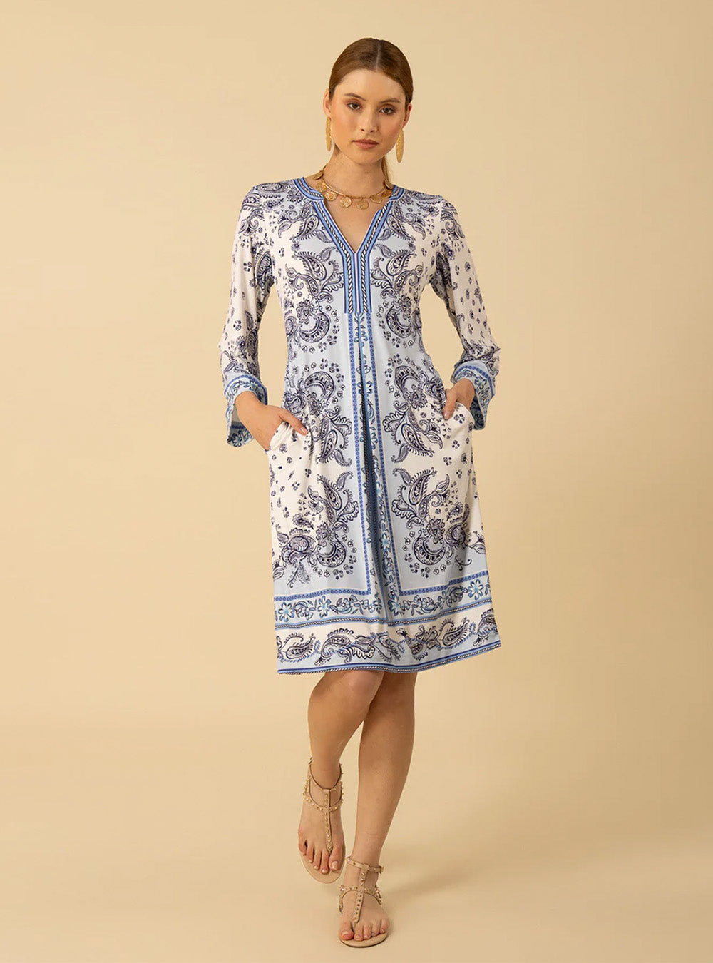 Hale Bob Amaia Jersey Midi Dress - Blue