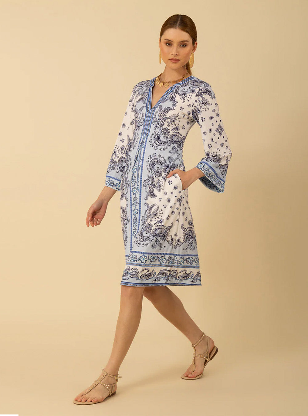 Hale Bob Amaia Jersey Midi Dress - Blue