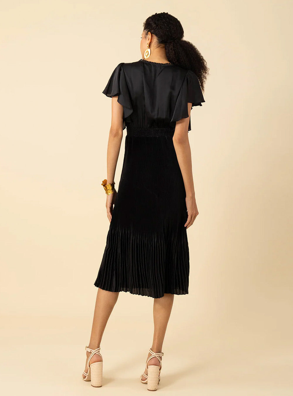 Hale Bob Della Solid Dress - Black