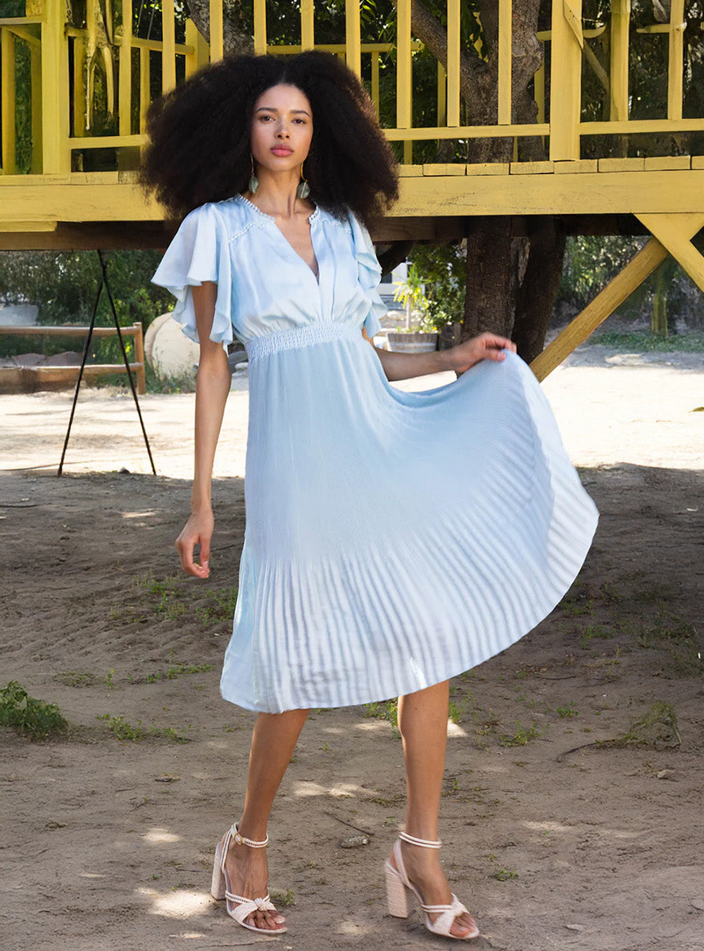 Hale Bob Della Solid Dress - Blue
