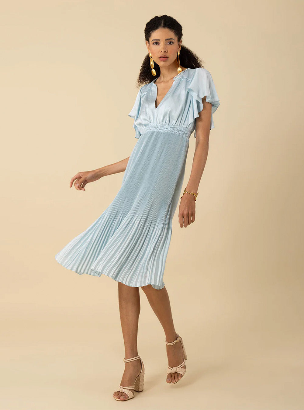 Hale Bob Della Solid Dress - Blue