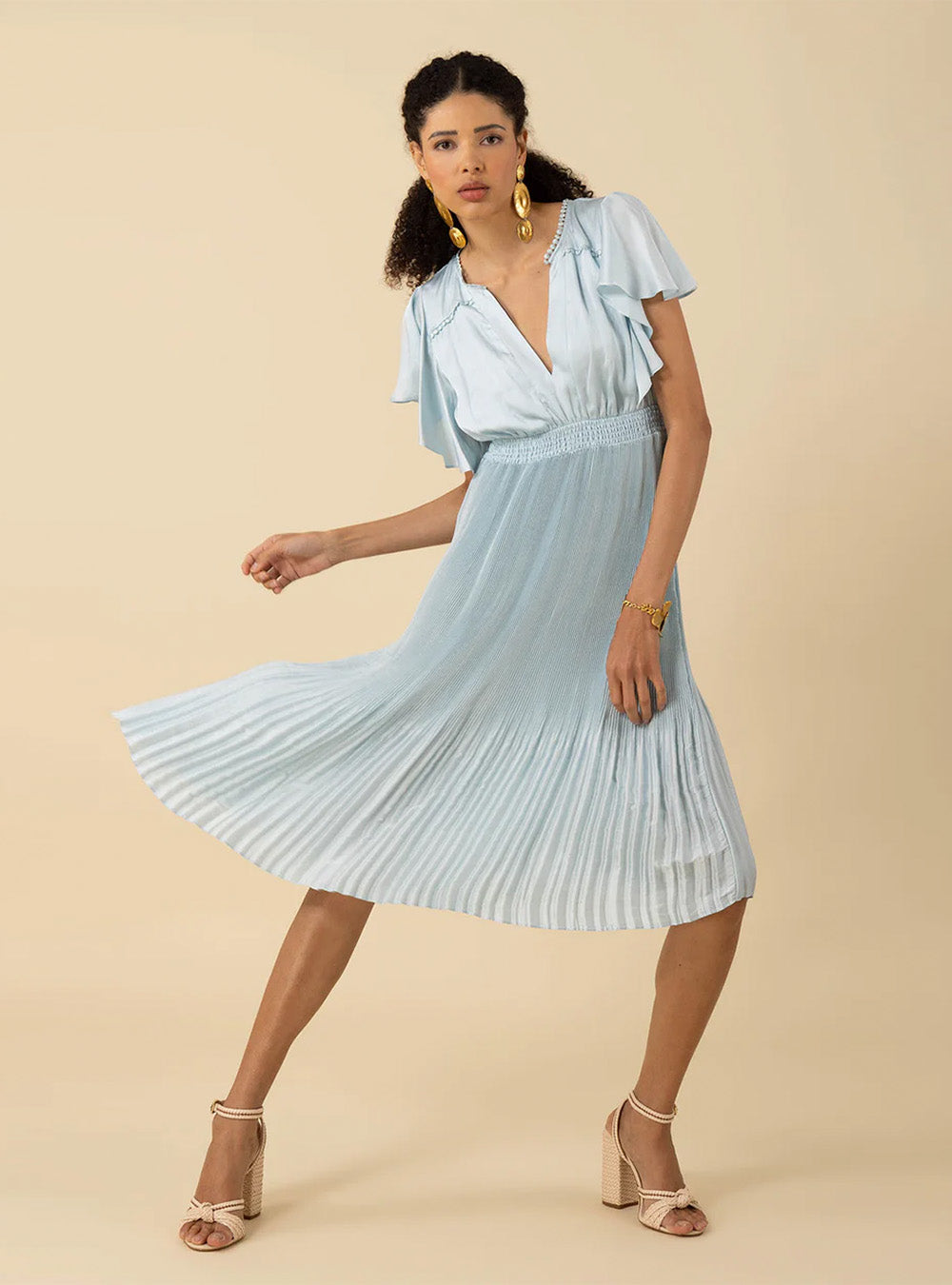 Hale Bob Della Solid Dress - Blue
